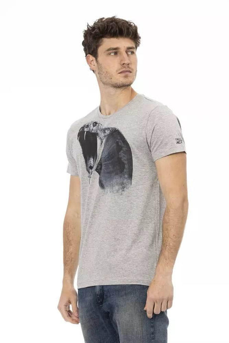 Trussardi Action Gray Cotton Men T-Shirt - Hilstor
