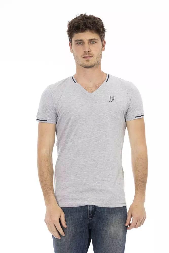 Trussardi Action Gray Cotton Men T-Shirt - Hilstor