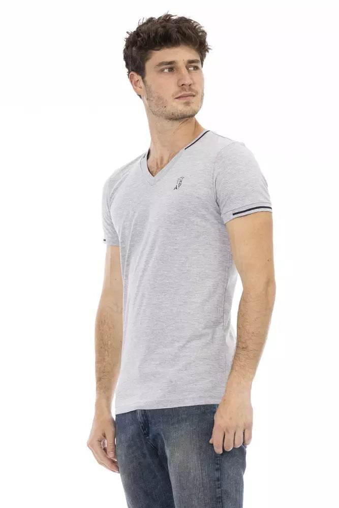 Trussardi Action Gray Cotton Men T-Shirt - Hilstor