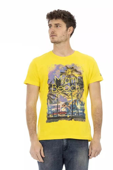 Trussardi Action Yellow Cotton Men T-Shirt - Hilstor