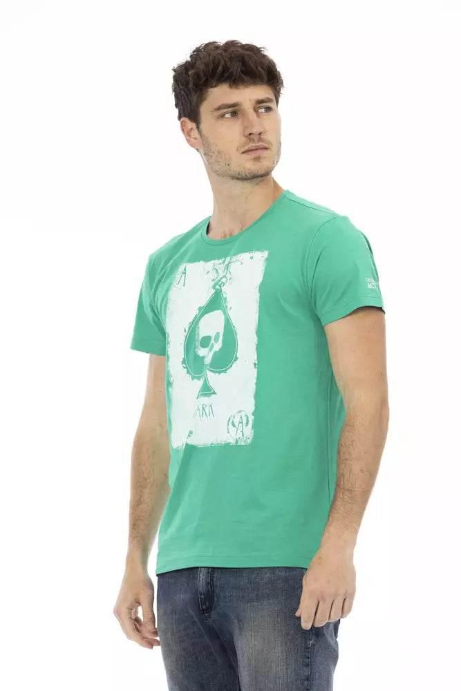 Trussardi Action Green Cotton Men T-Shirt - Hilstor