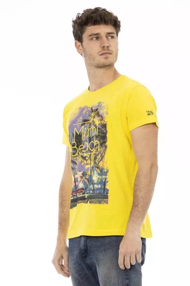 Trussardi Action Yellow Cotton Men T-Shirt - Hilstor