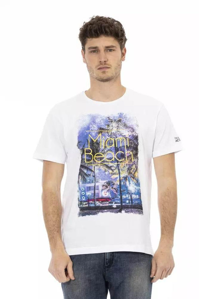 Trussardi Action White Cotton Men T-Shirt - Hilstor