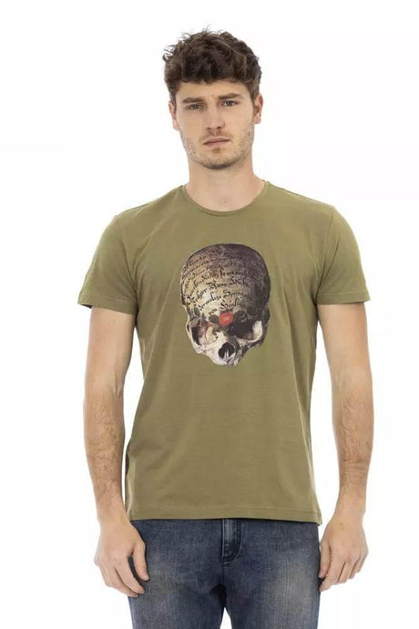 Trussardi Action Green Cotton Men T-Shirt - Hilstor