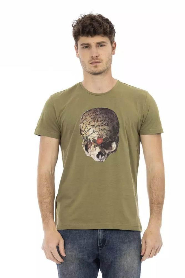 Trussardi Action Green Cotton Men T-Shirt - Hilstor