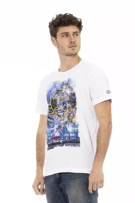 Trussardi Action White Cotton Men T-Shirt - Hilstor