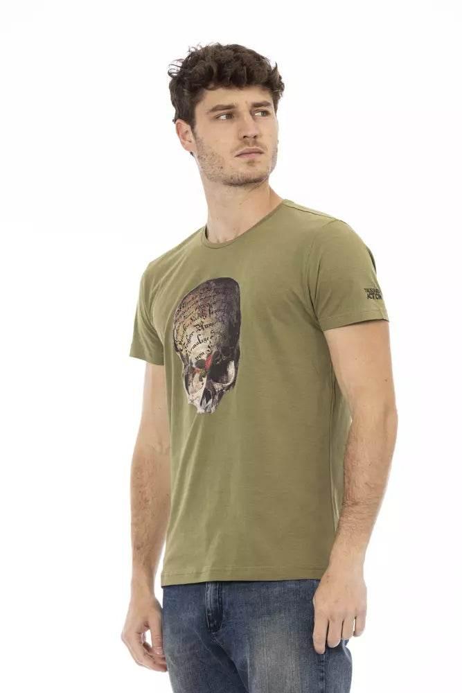 Trussardi Action Green Cotton Men T-Shirt - Hilstor