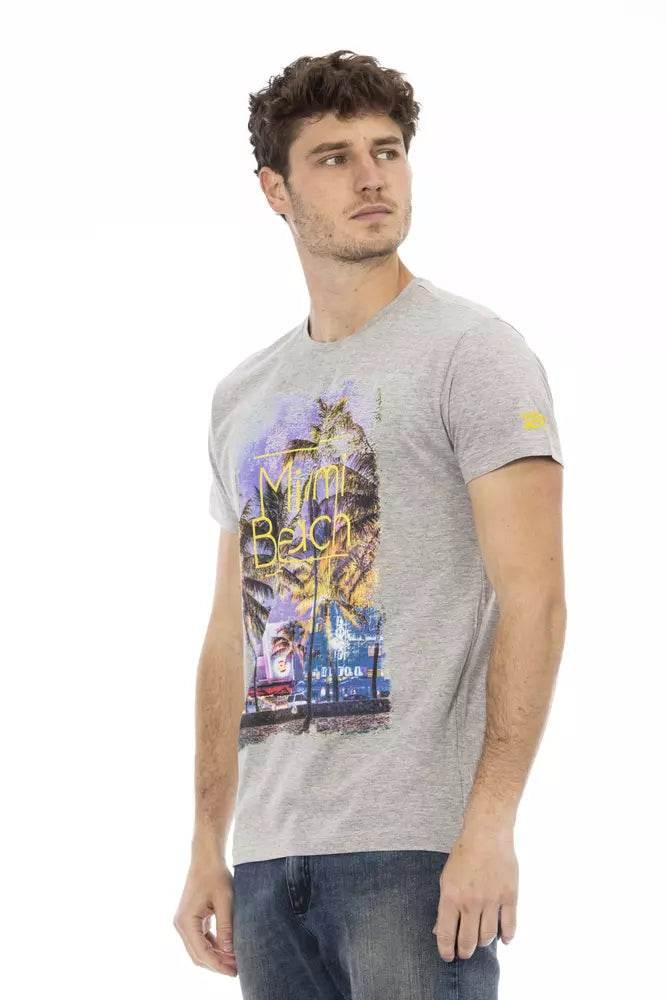 Trussardi Action Gray Cotton Men T-Shirt - Hilstor