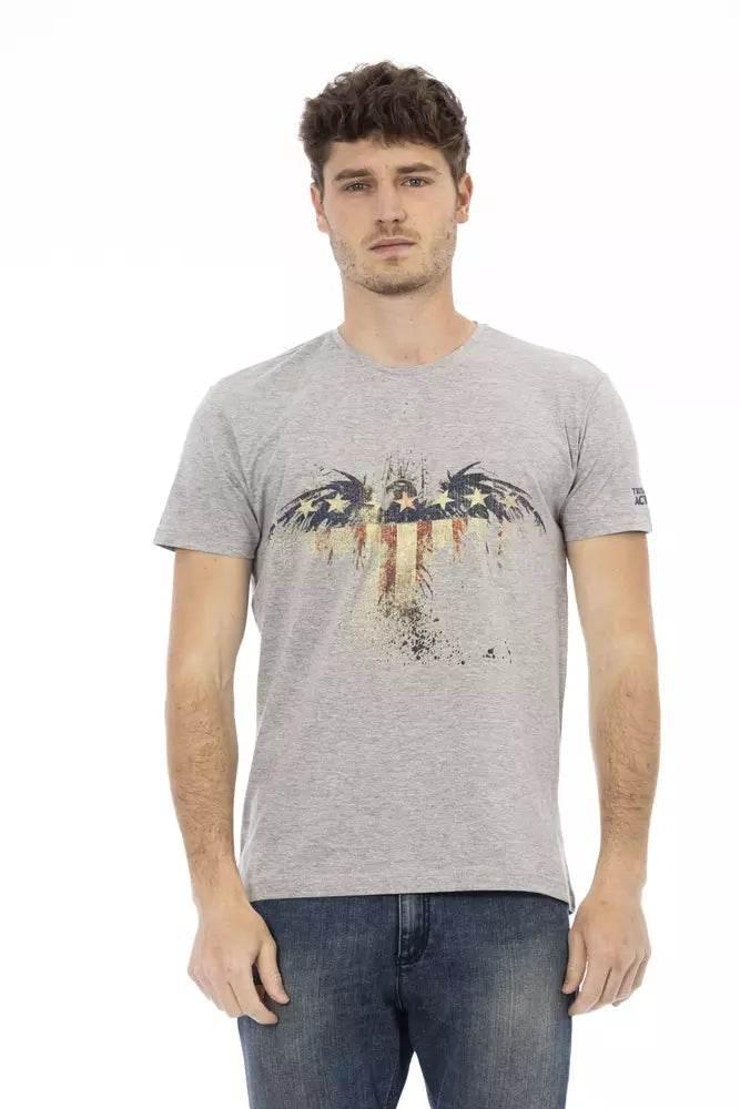 Trussardi Action Gray Cotton Men T-Shirt - Hilstor