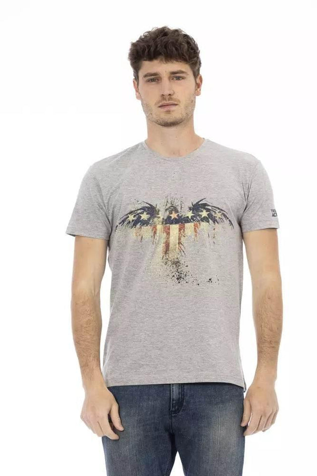 Trussardi Action Gray Cotton Men T-Shirt - Hilstor