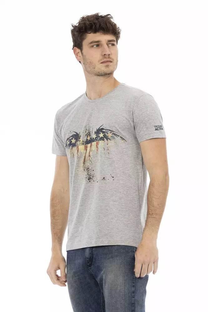 Trussardi Action Gray Cotton Men T-Shirt - Hilstor