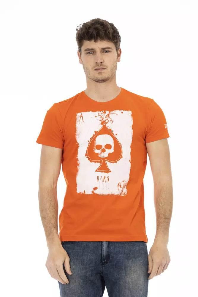 Trussardi Action Orange Cotton Men T-Shirt - Hilstor