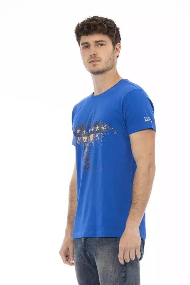 Trussardi Action Blue Cotton Men T-Shirt - Hilstor