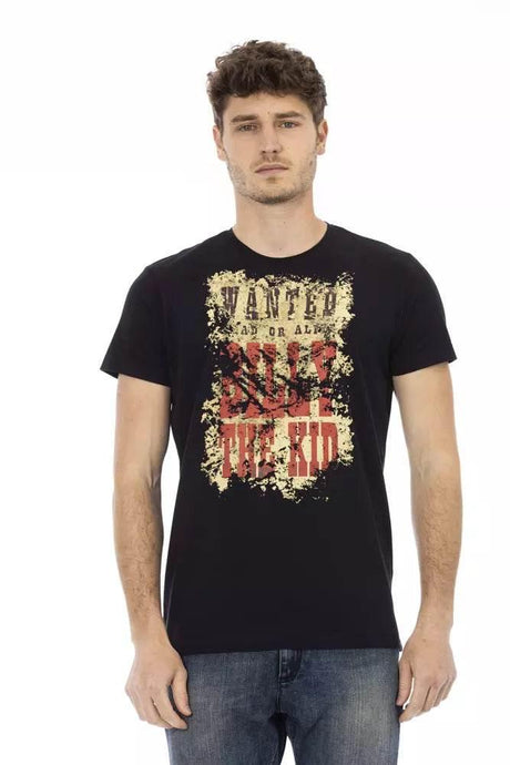 Trussardi Action Black Cotton Men T-Shirt - Hilstor