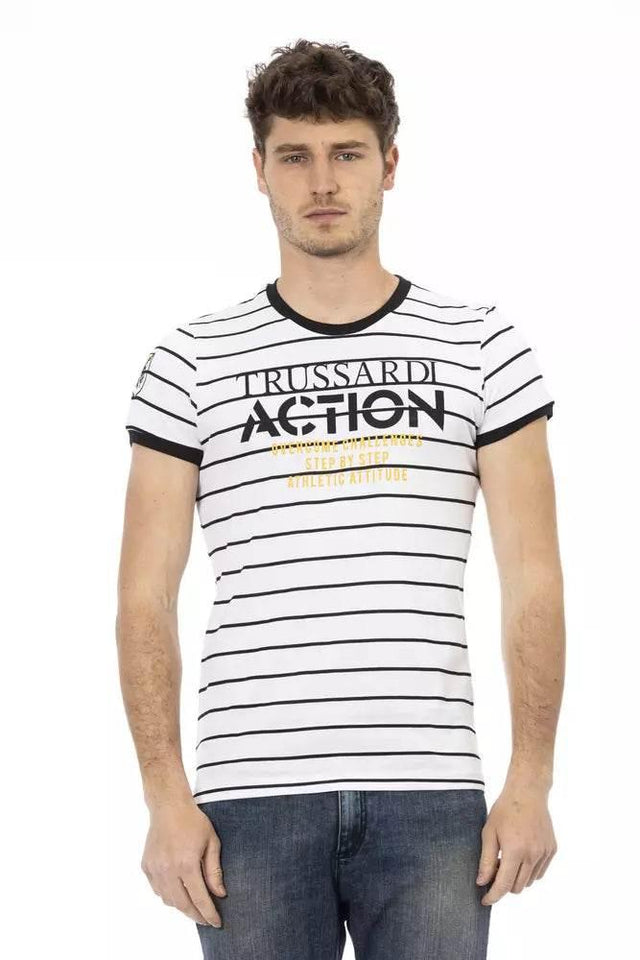 Trussardi Action White Cotton Men T-Shirt - Hilstor