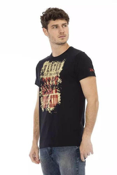 Trussardi Action Black Cotton Men T-Shirt - Hilstor