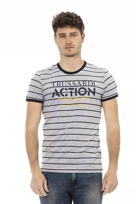 Trussardi Action Gray Cotton Men T-Shirt - Hilstor