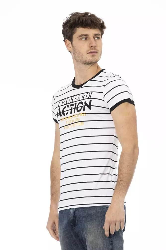 Trussardi Action White Cotton Men T-Shirt - Hilstor