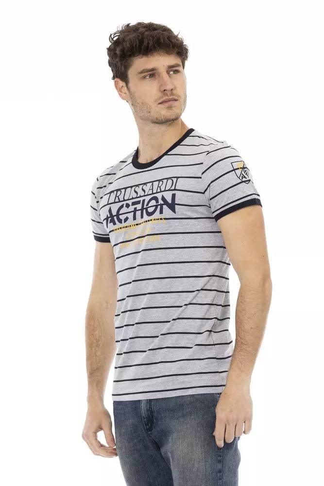Trussardi Action Gray Cotton Men T-Shirt - Hilstor