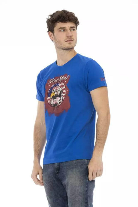 Trussardi Action Blue Cotton Men T-Shirt - Hilstor
