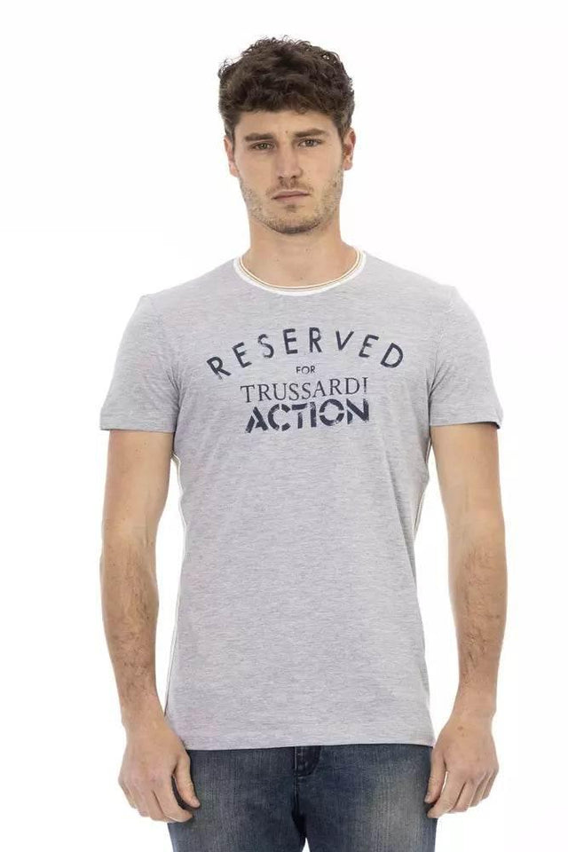 Trussardi Action Gray Cotton Men T-Shirt - Hilstor