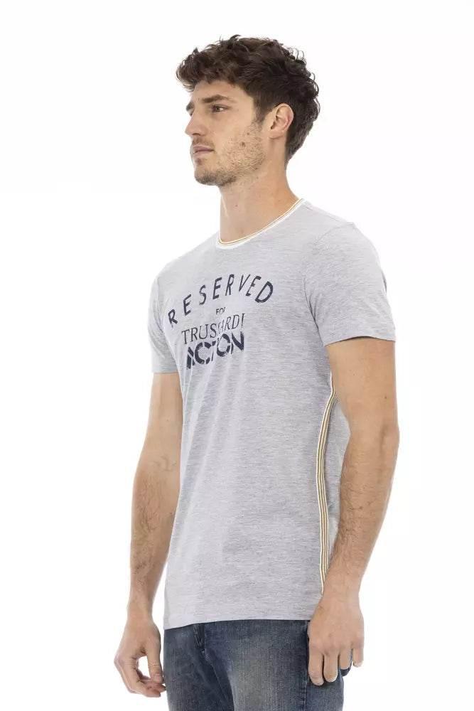 Trussardi Action Gray Cotton Men T-Shirt - Hilstor