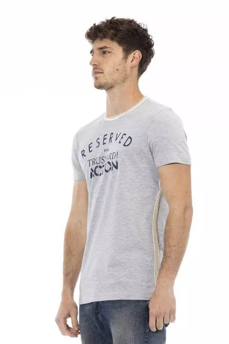Trussardi Action Gray Cotton Men T-Shirt - Hilstor