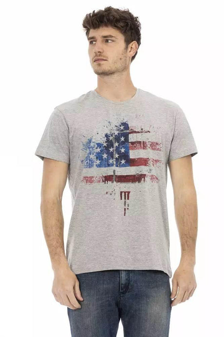 Trussardi Action Gray Cotton Men's T-Shirt - Hilstor