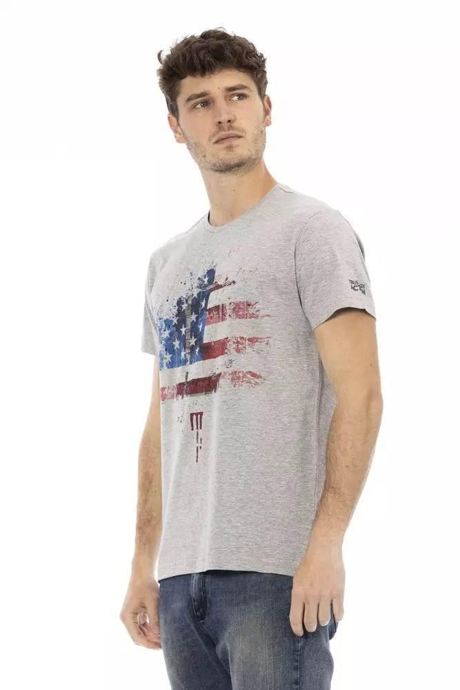 Trussardi Action Gray Cotton Men's T-Shirt - Hilstor