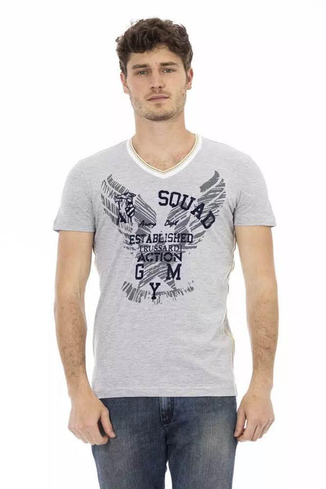 Trussardi Action Gray Cotton Men T-Shirt - Hilstor