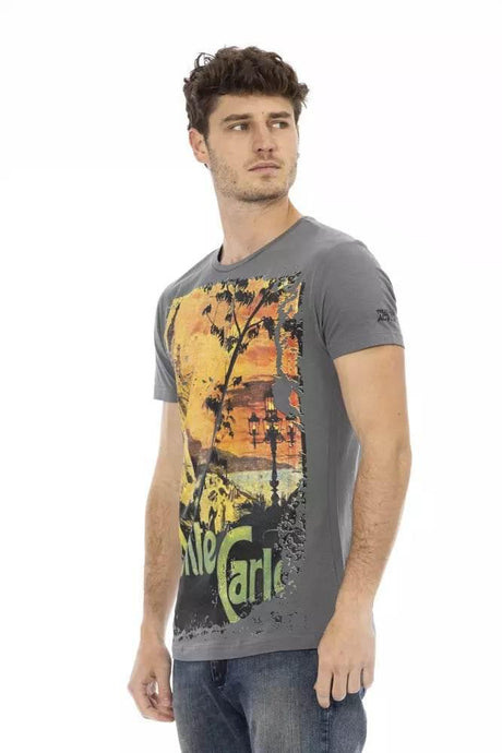 Trussardi Action Gray Cotton Men's T-Shirt - Hilstor