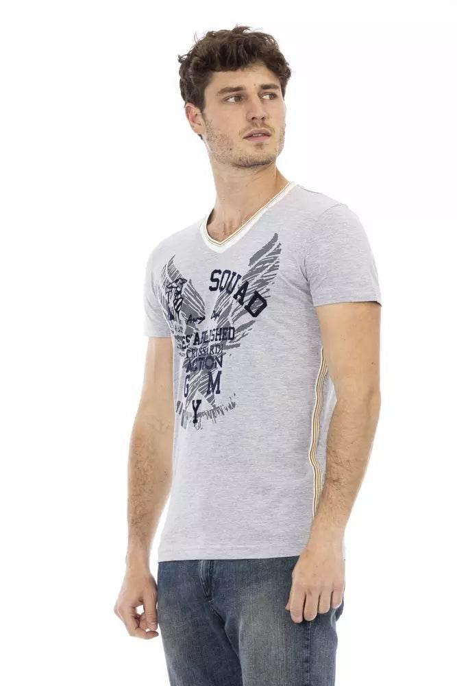 Trussardi Action Gray Cotton Men T-Shirt - Hilstor