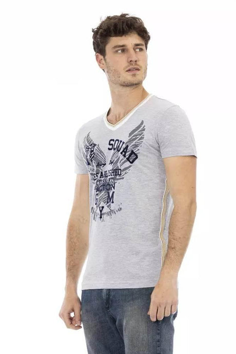 Trussardi Action Gray Cotton Men T-Shirt - Hilstor