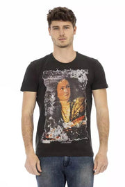 Trussardi Action Black Cotton Men's T-Shirt - Hilstor