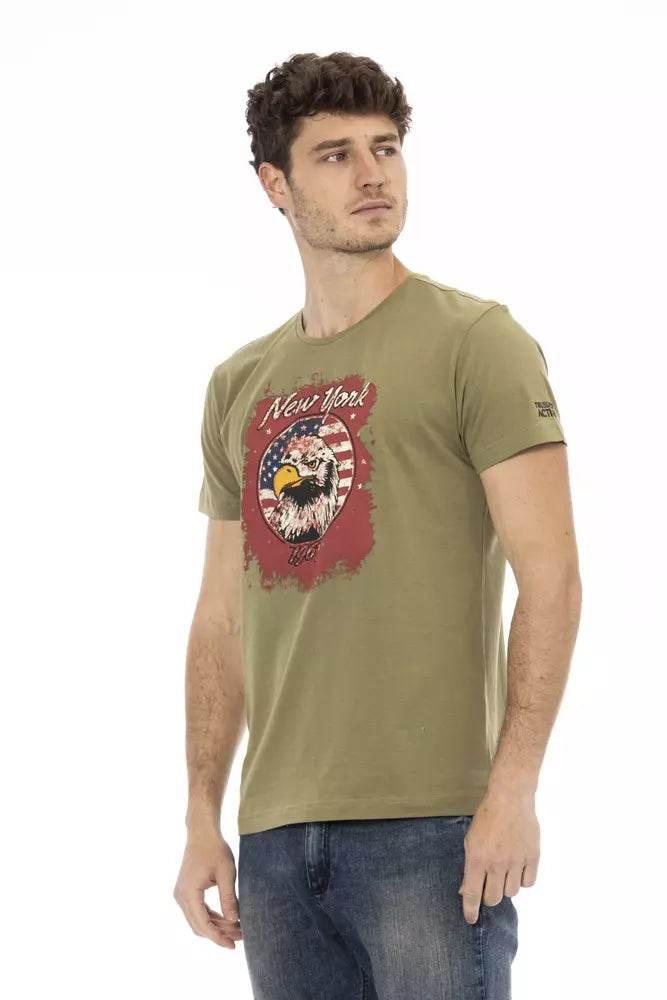 Trussardi Action Green Cotton Men T-Shirt - Hilstor