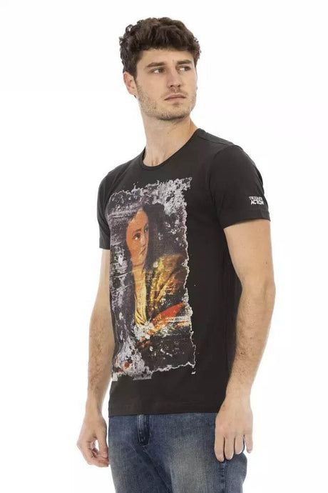 Trussardi Action Black Cotton Men's T-Shirt - Hilstor