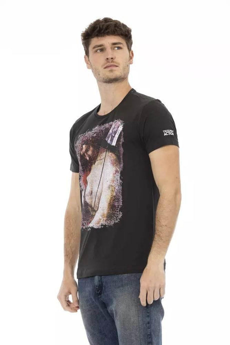 Trussardi Action Black Cotton Men's T-Shirt - Hilstor