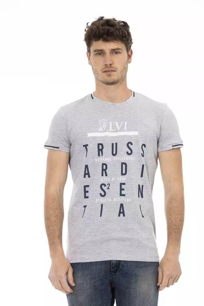 Trussardi Action Gray Cotton Men T-Shirt - Hilstor