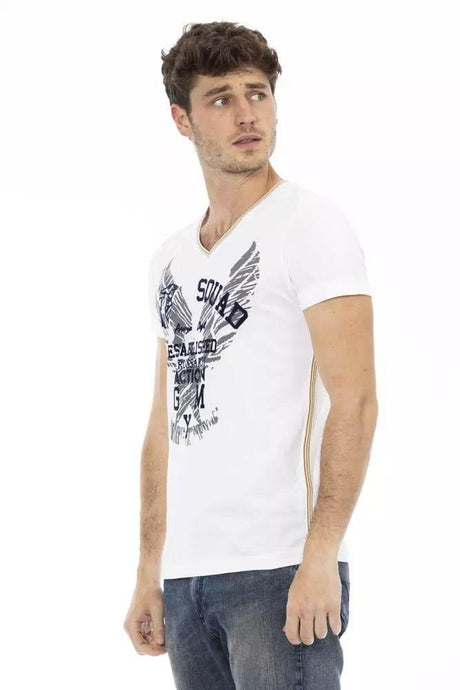 Trussardi Action White Cotton Men T-Shirt - Hilstor