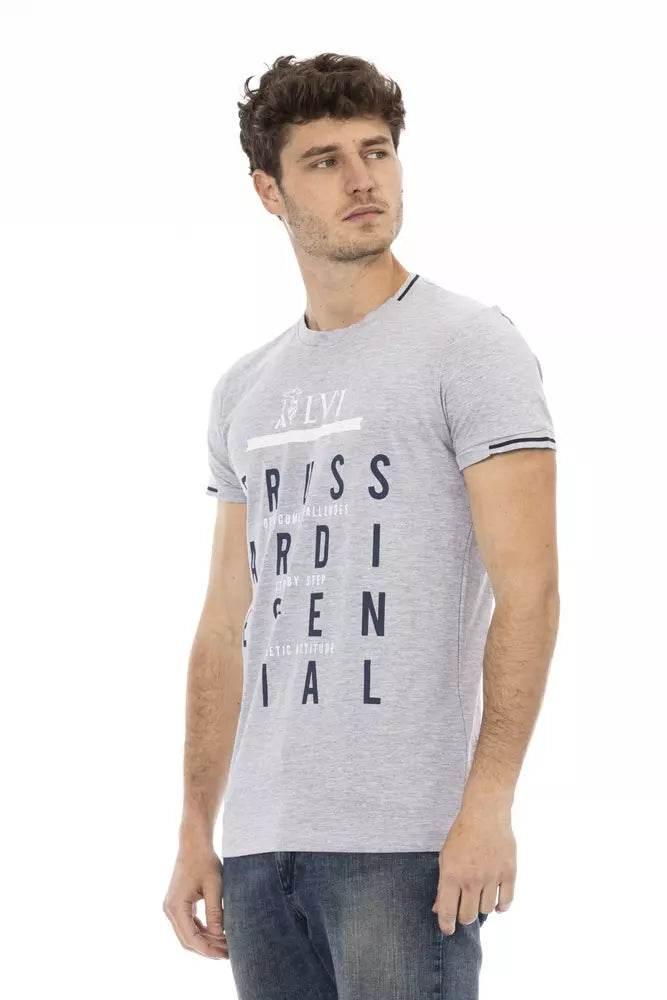 Trussardi Action Gray Cotton Men T-Shirt - Hilstor