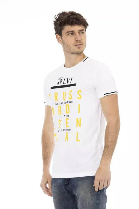 Trussardi Action White Cotton Men's T-Shirt - Hilstor