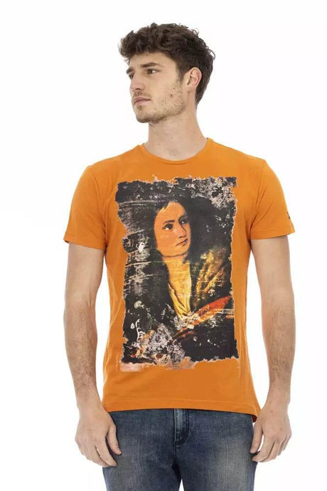 Trussardi Action Orange Cotton Men T-Shirt - Hilstor