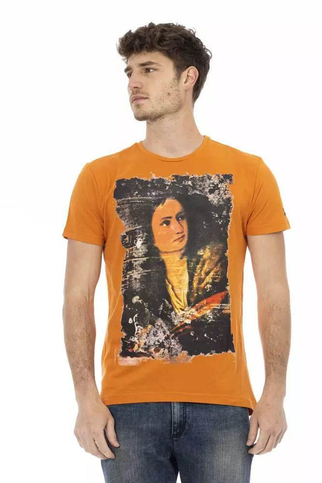 Trussardi Action Orange Cotton Men T-Shirt - Hilstor