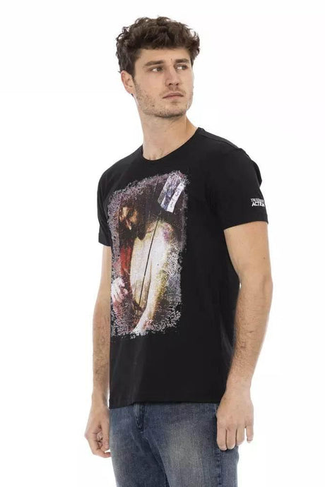 Trussardi Action Black Cotton Men T-Shirt - Hilstor
