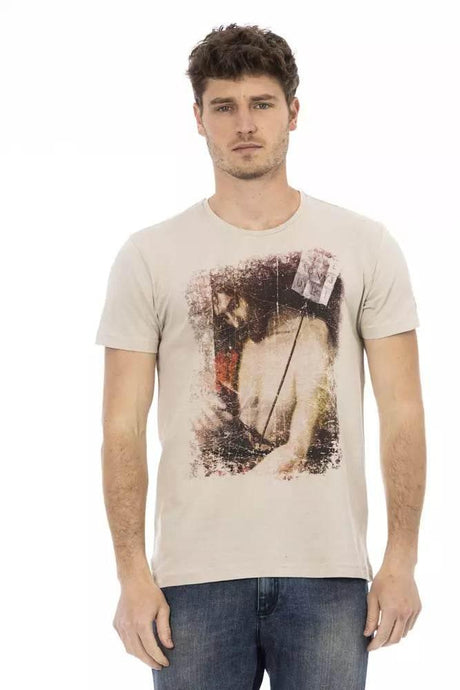 Trussardi Action Beige Cotton Men T-Shirt - Hilstor