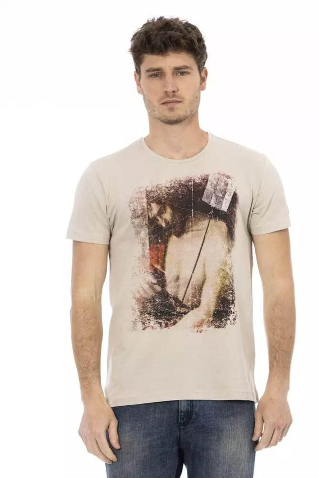 Trussardi Action Beige Cotton Men T-Shirt - Hilstor