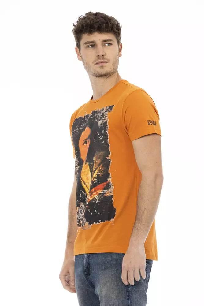 Trussardi Action Orange Cotton Men T-Shirt - Hilstor
