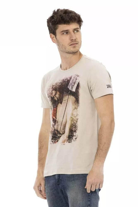 Trussardi Action Beige Cotton Men T-Shirt - Hilstor