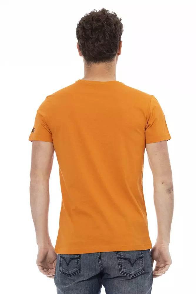 Trussardi Action Orange Cotton Men T-Shirt - Hilstor