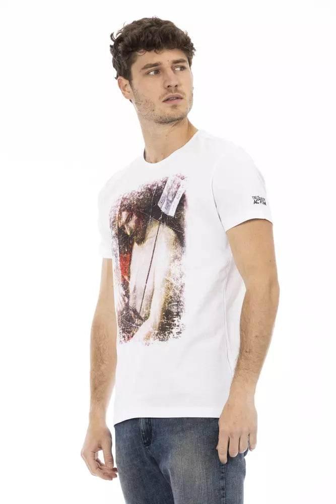 Trussardi Action White Cotton Men's T-Shirt - Hilstor
